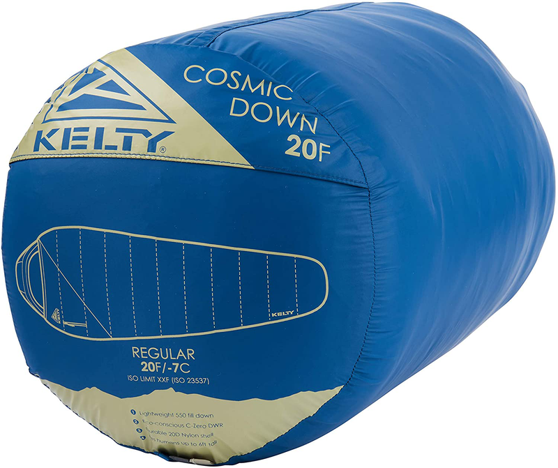 Kelty Cosmic 20 Degree 550 down Fill Sleeping Bag for 3 Season Camping, Premium Thermal Efficiency, Soft to Touch, Large Footbox, Compression Stuff Sack Sporting Goods > Outdoor Recreation > Camping & Hiking > Sleeping BagsSporting Goods > Outdoor Recreation > Camping & Hiking > Sleeping Bags Kelty   