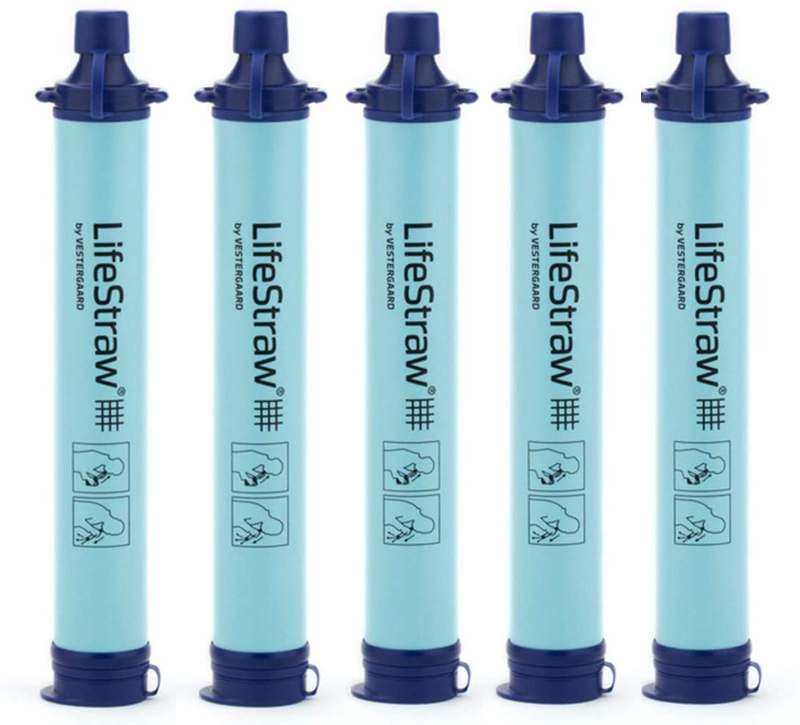 Lifestraw Personal Water Filter for Hiking, Camping, Travel, and Emergency Preparedness Sporting Goods > Outdoor Recreation > Camping & Hiking > Camping Tools LifeStraw Blue 5 Pack 