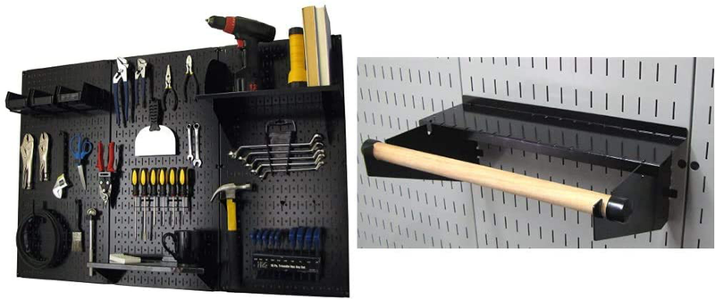 Pegboard Organizer Wall Control 4 ft. Metal Pegboard Standard Tool Storage Kit with Galvanized Toolboard and Black Accessories Hardware > Hardware Accessories > Tool Storage & Organization Wall Control Black/Black Storage + Paper Towel Holder 