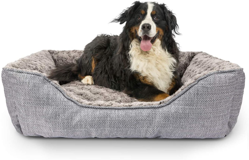 FURTIME Durable Dog Bed for Large Medium Small Dogs Soft Washable Pet Bed Breathable Rectangle Sleeping Bed Anti-Slip Bottom Animals & Pet Supplies > Pet Supplies > Dog Supplies > Dog Beds FURTIME Grey M-(25" x 21" x 8") 