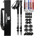 NECASIL Adjustable Trekking Poles for Hiking with Flip Lock System Comfortable Grips and Straps Set of 2 Sporting Goods > Outdoor Recreation > Camping & Hiking > Hiking Poles NECASIL BLACK  