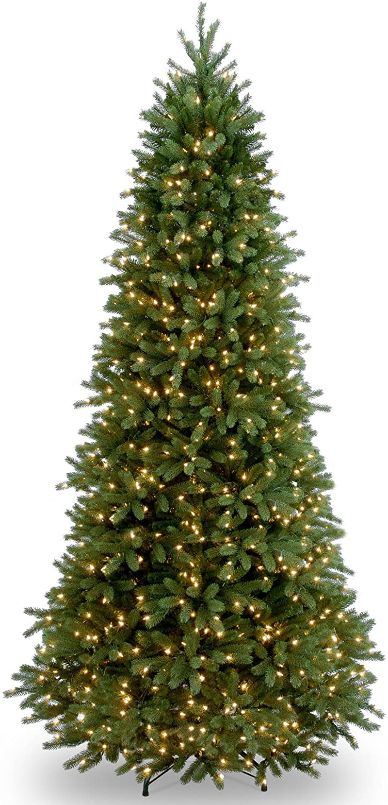 National Tree Company 'Feel Real' Pre-lit Artificial Christmas Tree | Includes Pre-strung White Lights and Stand | Jersey Frasier Fir Slim - 9 ft