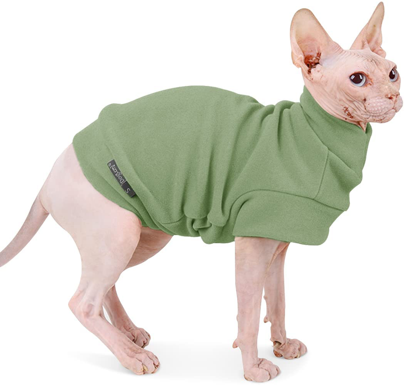 Small Dogs Fleece Dog Sweatshirt - Cold Weather Hoodies Spring Soft Vest Thickening Warm Cat Sweater Puppy Clothes Sweater Winter Sweatshirt Pet Pajamas for Small Dog Cat Puppy Animals & Pet Supplies > Pet Supplies > Cat Supplies > Cat Apparel Dociote Green Small 