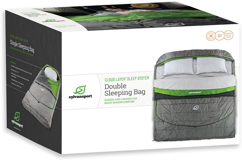 Sylvansport Cloud Layer Double Sleeping Bag, Adaptable Quilted Layers Providing Comfort and Warmth in the Winter and Summer Sporting Goods > Outdoor Recreation > Camping & Hiking > Sleeping Bags SylvanSport   