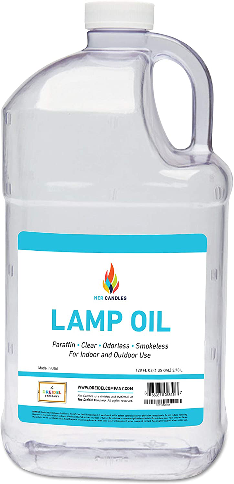 Liquid Paraffin Lamp Oil - 1 Gallon - Smokeless, Odorless, Ultra Clean Burning Fuel - Tiki Torch Fuel for Indoor and Outdoor Use Home & Garden > Lighting Accessories > Oil Lamp Fuel The Dreidel Company Single  