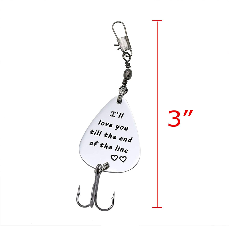 Melix Home Gift for Boyfriend Husband I'll Love You Till The End of The Line Fishing Lures Christmas Valentines's Day Hook, Line and Sinker Fisherman Gift for Husband Sporting Goods > Outdoor Recreation > Fishing > Fishing Tackle > Fishing Baits & Lures Melix Home   