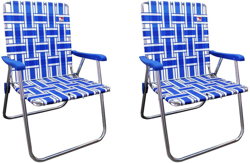Outdoor Spectator (2-Pack) Classic Reinforced Aluminum Webbed Folding Lawn/Camp Chair (Red) Sporting Goods > Outdoor Recreation > Camping & Hiking > Camp Furniture Outdoor Spectator Blue  