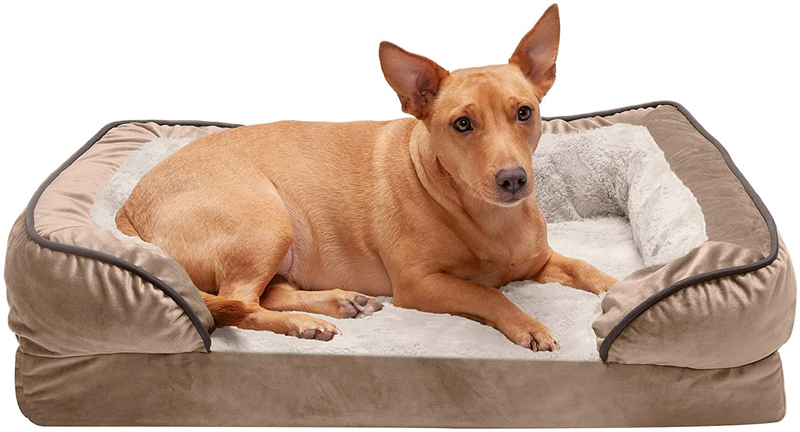 Furhaven Orthopedic, Cooling Gel, and Memory Foam Pet Beds for Small, Medium, and Large Dogs and Cats - Luxe Perfect Comfort Sofa Dog Bed, Performance Linen Sofa Dog Bed, and More Animals & Pet Supplies > Pet Supplies > Dog Supplies > Dog Beds Furhaven Velvet Waves Brownstone Sofa Bed (Egg Crate Orthopedic Foam) Medium (Pack of 1)