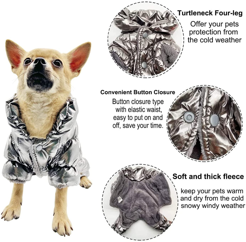 Sunteelong Winter Puppy Dog Coat Waterproof Pet Clothes Windproof Dog Snowsuit Warm Fleece Padded Winter Pet Clothes for Small Dogs Animals & Pet Supplies > Pet Supplies > Dog Supplies > Dog Apparel SunteeLong   