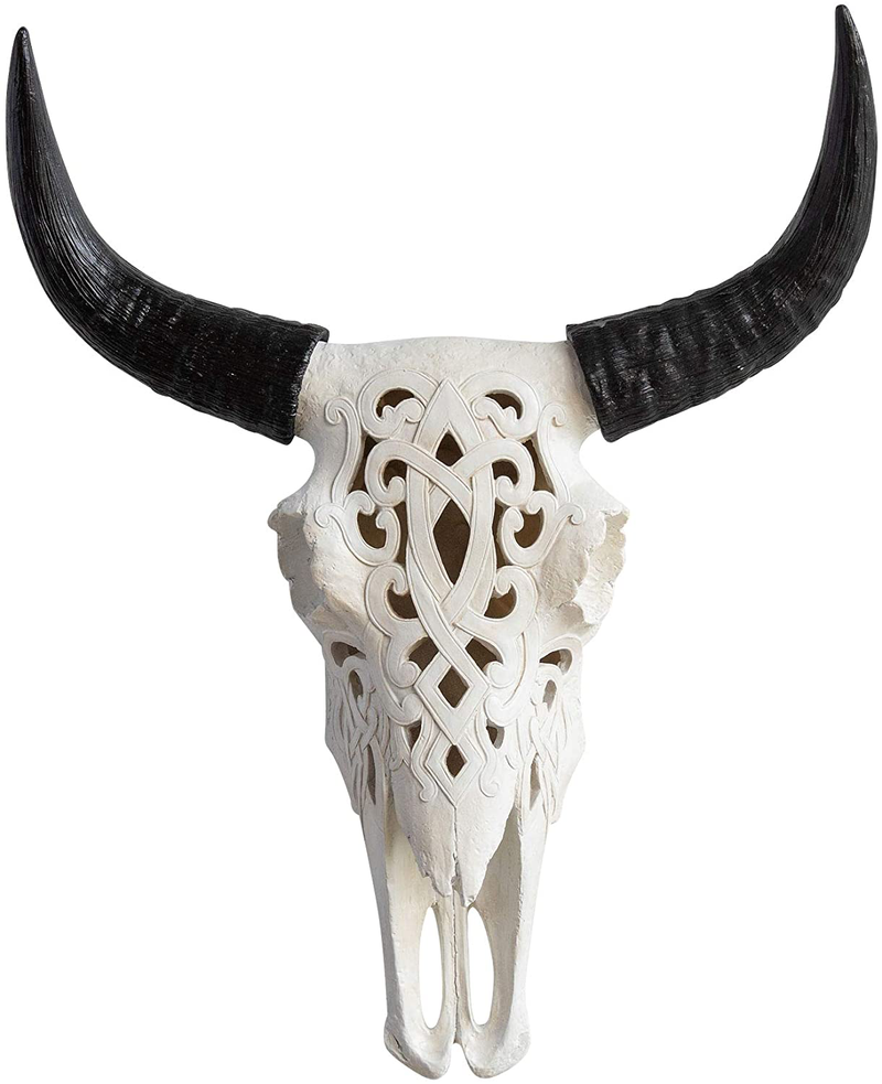 Near and Deer CBI00 Faux Decorative Carved Cow (Bison) Skull Wall Mount, Natural Realistic