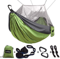 Sunyear Single & Double Camping Hammock with Net, Portable Outdoor Tree Hammock 2 Person Hammock for Camping Backpacking Survival Travel, 10ft Hammock Tree Straps and 2 Carabiners, Easy to Setup Home & Garden > Lawn & Garden > Outdoor Living > Hammocks Sunyear Grey/Green 78"W*118"L 
