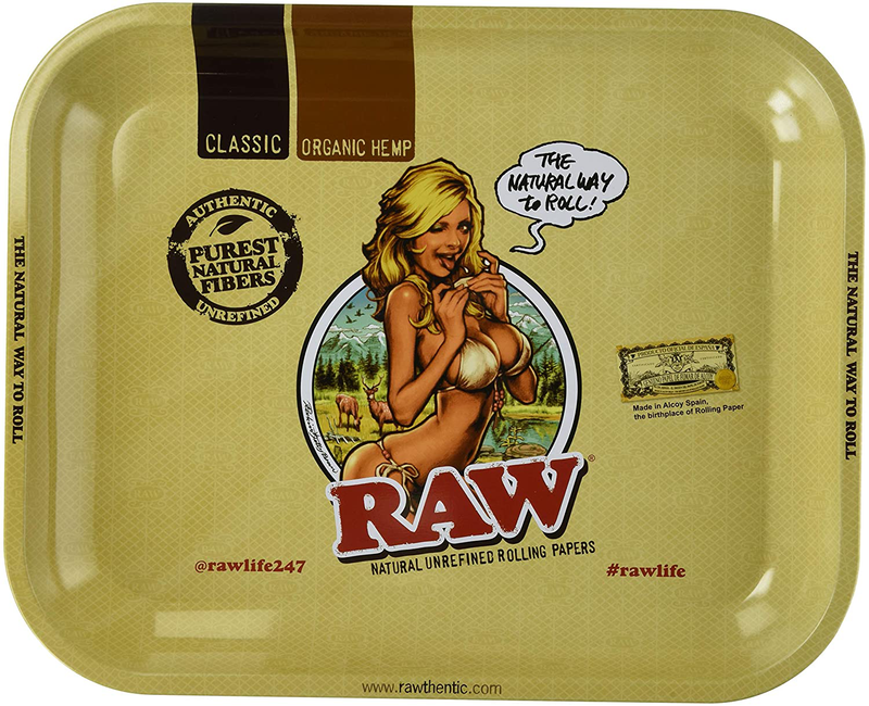 RAW Girl Metal Rolling Tray (Large 13.5x11)