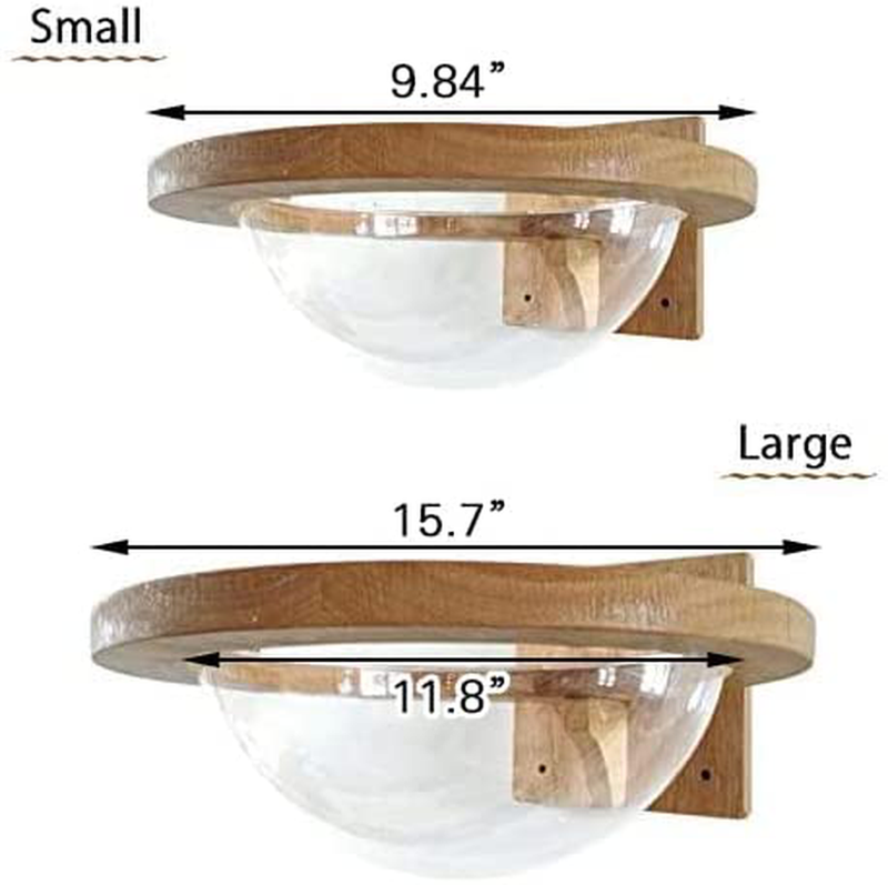 TINTON LIFE Wall-Mounted Wooden Cat Space Clear Capsule Cat Bed Small Pets Bed Cat Toy Cat Furniture(Large Capsule) Animals & Pet Supplies > Pet Supplies > Cat Supplies > Cat Beds TINTON LIFE   