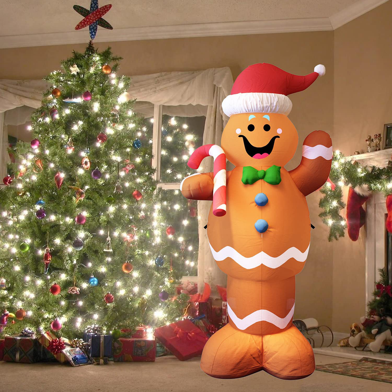 Qienrrae Christmas Inflatables Decorations 5 Foot Gingerbread Man Blow Up Yard Decorations with Built-in LED Light for Party Indoor Outdoor Garden Lawn Patio Home & Garden > Decor > Seasonal & Holiday Decorations& Garden > Decor > Seasonal & Holiday Decorations Qienrrae   