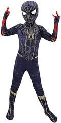 Superhero Spider No Way Home Costume for Kids Boys Halloween Cosplay Zentai Bodysuit Apparel & Accessories > Costumes & Accessories > Costumes ugoccam Black Kid-S(Height:43-46Inch) 