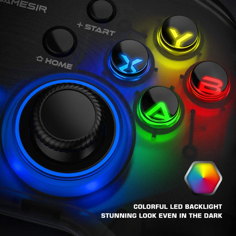 GameSir T4 pro Wireless Game Controller for Windows 7 8 10 PC/iOS/Android/Switch, Dual Shock USB Bluetooth Mobile Phone Gamepad Joystick for Apple Arcade MFi Games, Semi-Transparent LED Backlight Electronics > Electronics Accessories > Computer Components > Input Devices > Game Controllers > Gaming Pads GameSir   