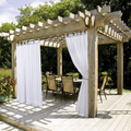 NICETOWN Extra Long Outdoor Drape - Tab Top Indoor Outdoor Waterproof Sheer Curtain Panel with Rope Tieback for Pergola, Front Porch (1 Piece, 100 X 96 Inch in White) Sporting Goods > Outdoor Recreation > Camping & Hiking > Mosquito Nets & Insect Screens NICETOWN White W54 X L96 