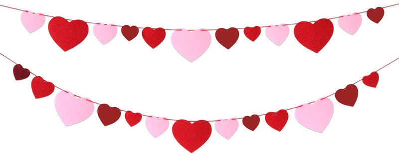 Felt Heart Banner Garland No DIY for Valentine Day Decoration Wedding Party Classroom Decoration Arts & Entertainment > Party & Celebration > Party Supplies ceiba tree   
