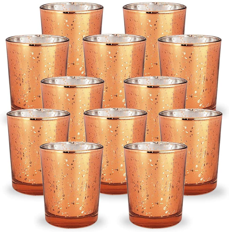 Just Artifacts 2.75-Inch Speckled Mercury Glass Votive Candle Holders (12pcs, Silver) Home & Garden > Decor > Home Fragrance Accessories > Candle Holders Just Artifacts Copper  
