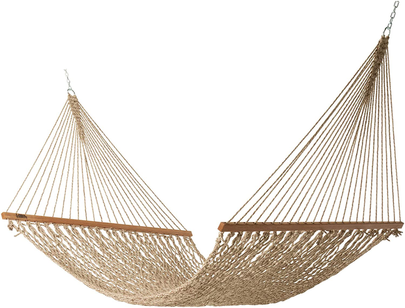 Hatteras Hammocks Deluxe Duracord Rope Hammock with Free Extension Chains & Tree Hooks, Handcrafted in The USA, Accommodates 2 People, 450 LB Weight Capacity, 13 ft. x 60 in. Home & Garden > Lawn & Garden > Outdoor Living > Hammocks Hatteras Hammocks Antique Brown Oatmeal Heirloom Tweed  