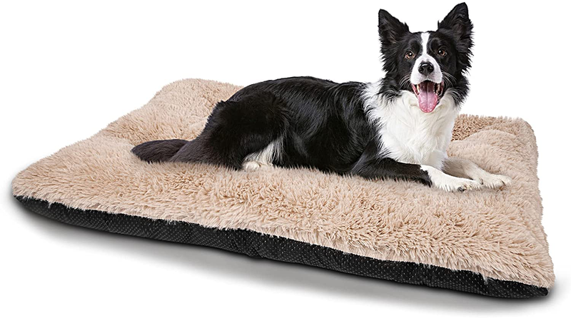 JOEJOY Dog Bed Crate Pad, Ultra Soft Calming Washable Anti-Slip Mattress Kennel Crate Bed Pad Mat 24/30/36/42 Inch for Large Extra Large Medium Small Dogs and Cats Sleeping, Anti-Slip Dog Cushion Animals & Pet Supplies > Pet Supplies > Dog Supplies > Dog Beds JOEJOY 29*21(M)  