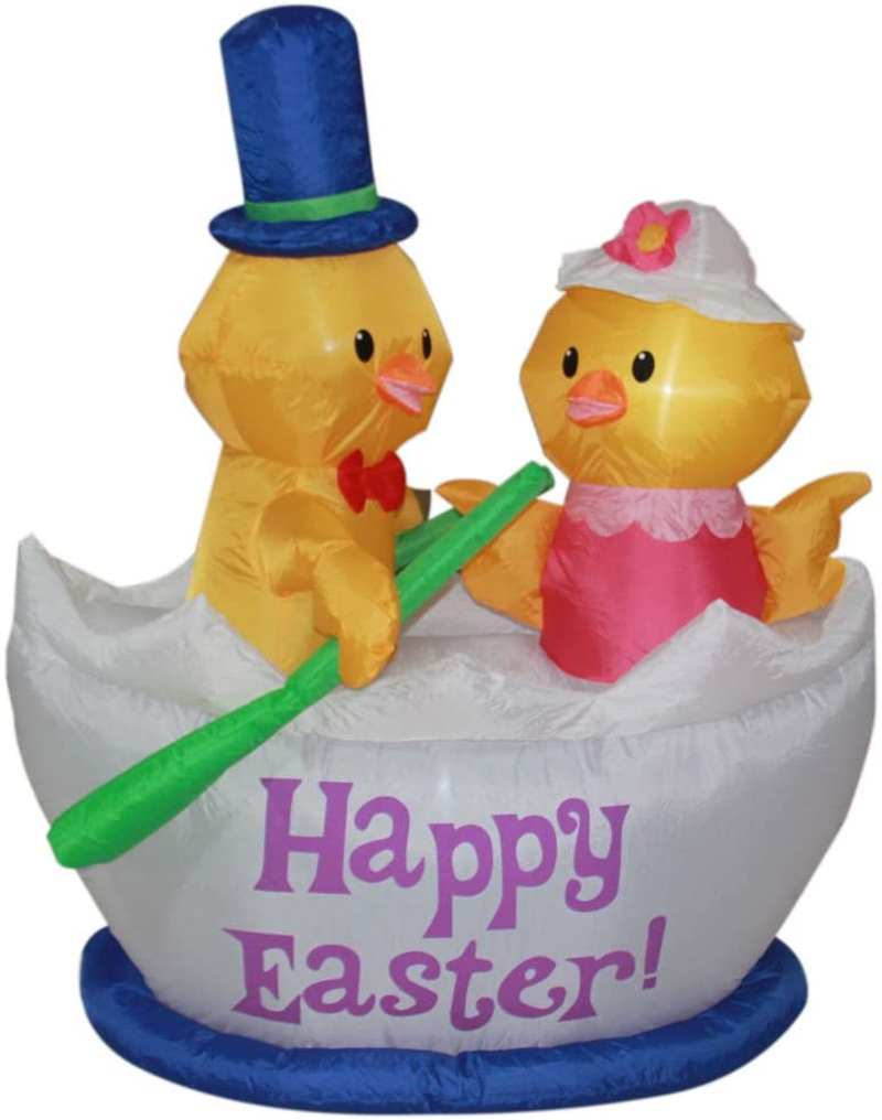 Impact Canopy Inflatable Outdoor Easter Decoration, Easter Bunny Egg Basket, 4 Feet Tall Home & Garden > Decor > Seasonal & Holiday Decorations IMPACT CANOPY Chicks on Boat  