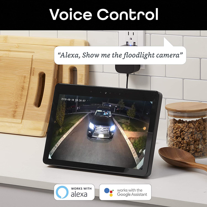 Geeni Sentry Wi-Fi Wireless Smart Floodlight Security Camera, 2-Way Audio, Motion Sensor Alarm, Audio Video Recording, Works with Alexa and Hey Google