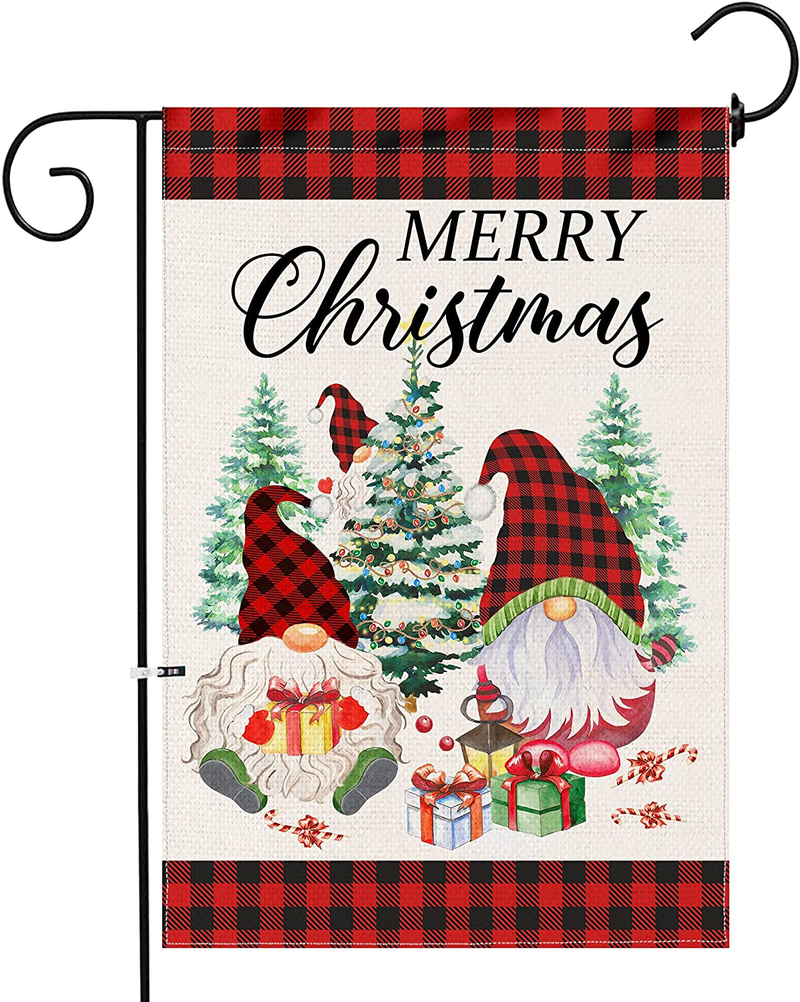 Pinata Christmas House Flags 28 x 40 Double Sided, Burlap Large Red Black Buffalo Plaid Gnome Tree Flag for Yard Outdoor Outside Decoration Home & Garden > Decor > Seasonal & Holiday Decorations& Garden > Decor > Seasonal & Holiday Decorations pinata Christmas gnome 12x18 