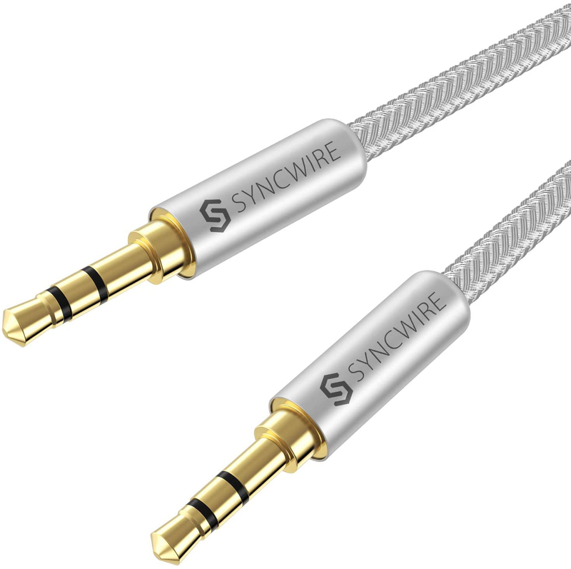 Syncwire 3.5mm Nylon Braided Aux Cable (3.3ft/1m,Hi-Fi Sound), Audio Auxiliary Input Adapter Male to Male AUX Cord for Headphones, Car, Home Stereos, Speaker, iPhone, iPad, iPod, Echo & More – Black Electronics > Electronics Accessories > Cables > Audio & Video Cables Syncwire Silver 6.5 feet (2 Meters) 