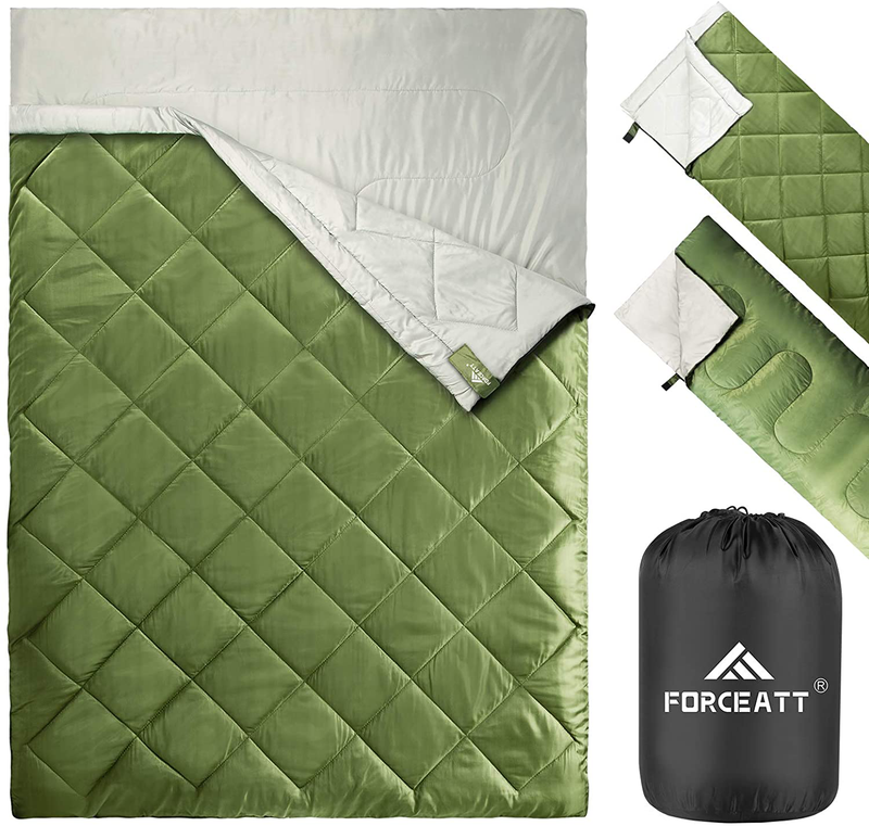 Forceatt Sleeping Bags for 1-2 Person, 50-77℉ Double Sleeping Bags for Adults and Kids, Water-Resistant Lightweight Backpacking Sleeping Bag Great for Camping, Indoor and Outdoor in Warm&Cool Weather. Sporting Goods > Outdoor Recreation > Camping & Hiking > Sleeping BagsSporting Goods > Outdoor Recreation > Camping & Hiking > Sleeping Bags Forceatt 2P-Green  