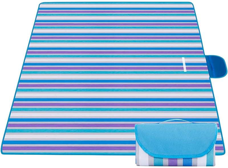 CLINFISH 80"x80" Extra Large Outdoor Picnic Blanket Protable Waterproof Blanket, Sand Proof Beach Mat Family Outdoor Blanket for Camping Hiking Travel Home & Garden > Lawn & Garden > Outdoor Living > Outdoor Blankets > Picnic Blankets CLINFISH Blue-green 80*80 