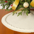 Sattiyrch Christmas Tree Skirt, 48 inches Luxury Cable Knit Knitted Thick Rustic Xmas Holiday Decoration, Burgundy (1) Home & Garden > Decor > Seasonal & Holiday Decorations > Christmas Tree Skirts Sattiyrch Cream 48" 