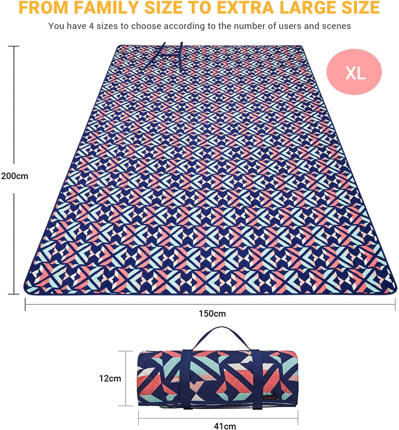 KingCamp Outdoor Picnic Blanket Waterproof Beach Mat for Camping on Grass Oversize Foldable Sandproof Beach Blanket Park Hiking Four Sizes Home & Garden > Lawn & Garden > Outdoor Living > Outdoor Blankets > Picnic Blankets KingCamp   