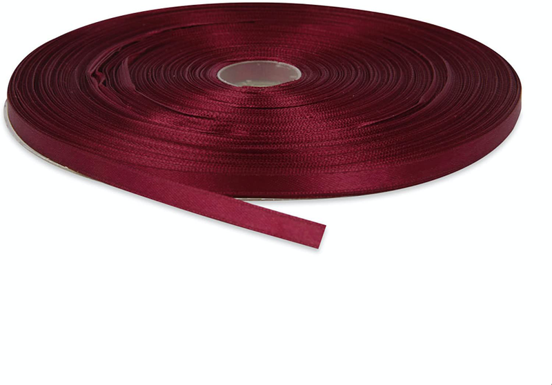 Topenca Supplies 3/8 Inches x 50 Yards Double Face Solid Satin Ribbon Roll, White Arts & Entertainment > Hobbies & Creative Arts > Arts & Crafts > Art & Crafting Materials > Embellishments & Trims > Ribbons & Trim Topenca Supplies Burgundy 1/4" x 50 yards 