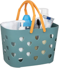 Shower Caddy Basket Tote for College Dorm Bathroom, Plastic Basket with Handles Portable Bath Storage Organizer Bin, Dark Blue Sporting Goods > Outdoor Recreation > Camping & Hiking > Portable Toilets & Showers Heagoale A-Blue  