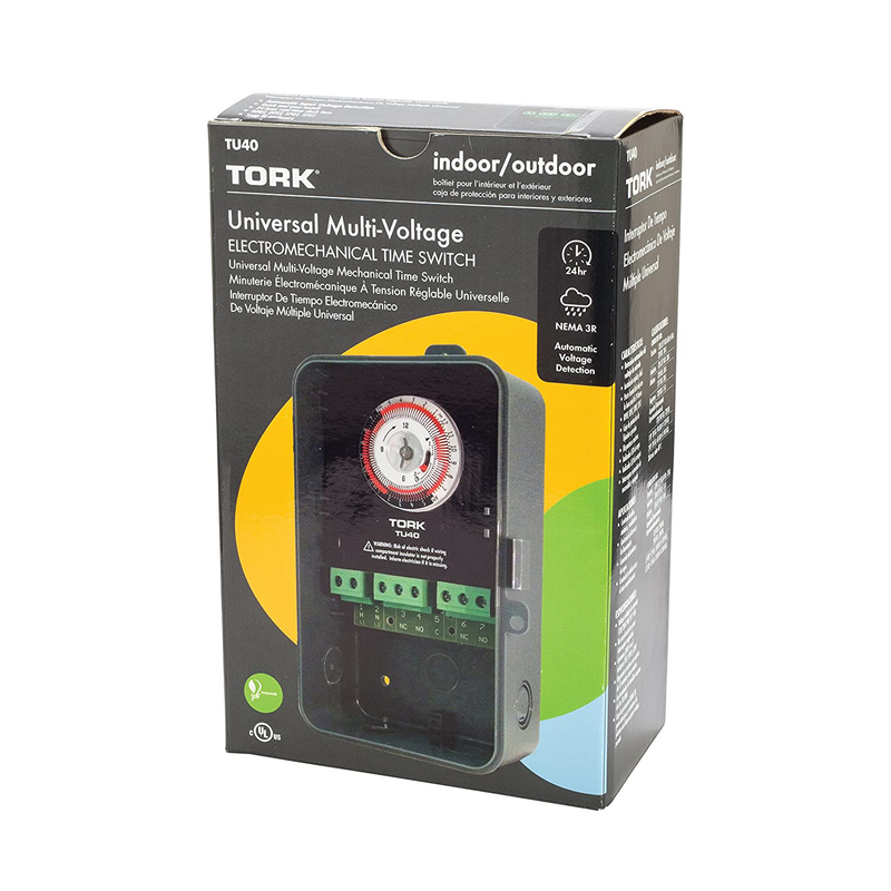 NSi Industries TORK TU40 Indoor/Outdoor 40-Amp Universal Multi-Volt Electromechanical Appliance Timer - 24-Hour Programming - Multiple On/Off Settings - 120-277-Volt - Compatible with Incandescent/Compact Fluorescent/LED - Same On/Off Times Each Day Home & Garden > Lighting Accessories > Lighting Timers NSI   