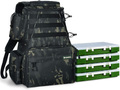 Rodeel Fishing Tackle Backpack 2 Fishing Rod Holders with 4 Tackle Boxes, Large Storage,Backpack for Trout Fishing Outdoor Sports Camping Hiking Sporting Goods > Outdoor Recreation > Fishing > Fishing Tackle Rodeel B.Camouflag Bag -with 4 New Trays  