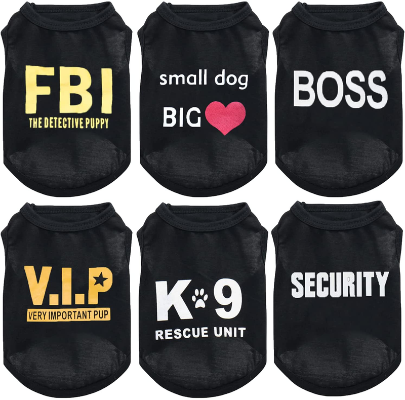 Puppy Clothes for Small Dog Boy Summer Shirt for Chihuahua Yorkies Male Pet Outfits Cat Clothing Black Vest Funny Apparel …… Animals & Pet Supplies > Pet Supplies > Cat Supplies > Cat Apparel Likemi 6pack Small 