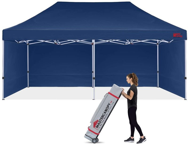 MASTERCANOPY Durable Pop-Up Canopy Tent 10X15 Heavy Duty Instant Canopy with Sidewalls (White) Sporting Goods > Outdoor Recreation > Camping & Hiking > Tent Accessories MASTERCANOPY Navy Blue 10x20 