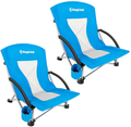 Kingcamp Low Sling Beach Chair for Camping Concert Lawn, Low and High Mesh Back Two Versions Sporting Goods > Outdoor Recreation > Camping & Hiking > Camp Furniture KingCamp Lowback_blue_2  