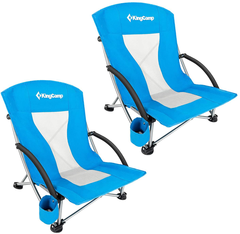 Kingcamp Low Sling Beach Chair for Camping Concert Lawn, Low and High Mesh Back Two Versions Sporting Goods > Outdoor Recreation > Camping & Hiking > Camp Furniture KingCamp Lowback_blue_2  