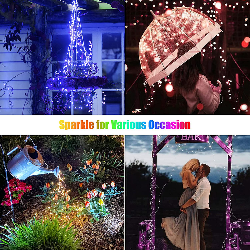 Color Changing Fairy String Lights 33 Feet 100 Led Twinkle Lights USB Operated Silver Wire Starry Lights with Remote and Adapter Firefly Lights for Bedroom Party Wedding Camping Indoor Outdoor Decor Home & Garden > Lighting > Light Ropes & Strings Minetom   