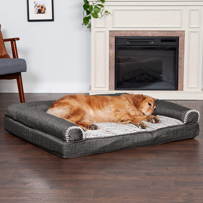 Furhaven Orthopedic, Cooling Gel, and Memory Foam Pet Beds for Small, Medium, and Large Dogs and Cats - Luxe Perfect Comfort Sofa Dog Bed, Performance Linen Sofa Dog Bed, and More