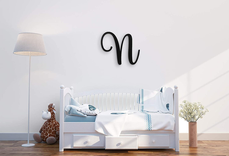 Giant Wall Decor Letters Uppercase K | 24" Wood Paintable Script Capital Letters for Nursery, Home Décor, Wedding Guest Book and More by ROOM STARTERS (K 24" Black 3/4" Thick) Home & Garden > Decor > Seasonal & Holiday Decorations ROOM STARTERS Black 3/4" Thick N 24" Capital 