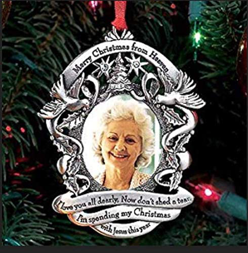 Merry Christmas From Heaven Remembrance Photo Ornament with Bookmark Loved Ones Tree Decoration(Non-Personalized) Home & Garden > Decor > Seasonal & Holiday Decorations& Garden > Decor > Seasonal & Holiday Decorations Merry Christmas From Heaven   