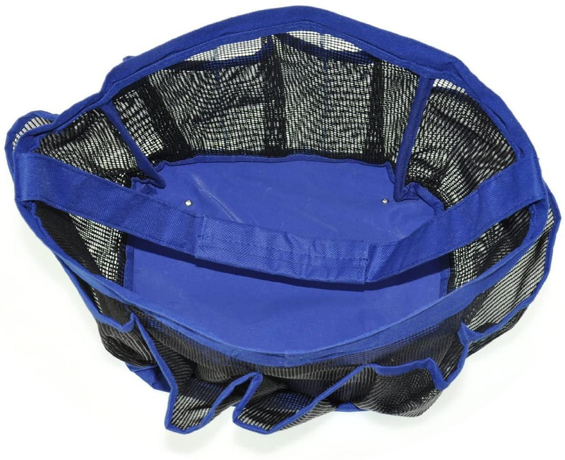 Eoocvt Mesh Shower Caddy, 8 Pockets Quick Dry Hanging Toiletry Tote Bag for Bathroom Shower Organizer Accessories (Blue)
