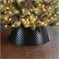 glitzhome 26" D Galvanized Metal Tree Collar, Metal Tree Skirt Tree Base Cover Decorative Christmas Tree Ring for Christmas Decor