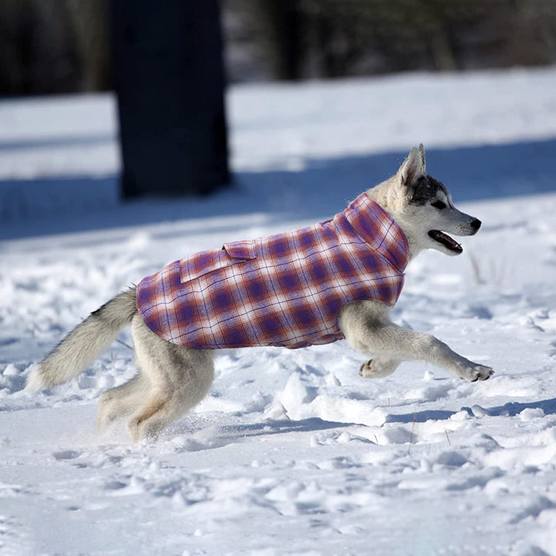Kuoser Dog Winter Coat, Cozy Reversible British Style Plaid Dog Vest Winter Coat, Waterproof Windproof Warm Dog Apparel for Cold Weather Dog Jacket for Small Medium Large Dogs with Furry Collar (XS-3XL) Animals & Pet Supplies > Pet Supplies > Dog Supplies > Dog Apparel Kuoser   