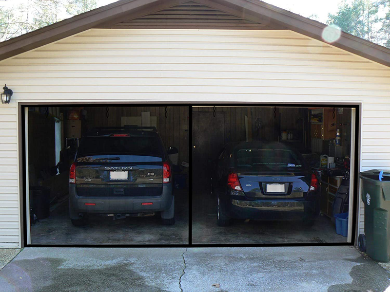 Garage Door Screen, 2 Car 16X7Ft Magnetic Closure Heavy Duty Weighted Bottom Screen Self Sealing Fiberglass Mesh anti Annoying Unwanted Animals Retractable Net - Easy Assembly & Pass-Through(Black) Sporting Goods > Outdoor Recreation > Camping & Hiking > Mosquito Nets & Insect Screens PICK FOR LIFE   