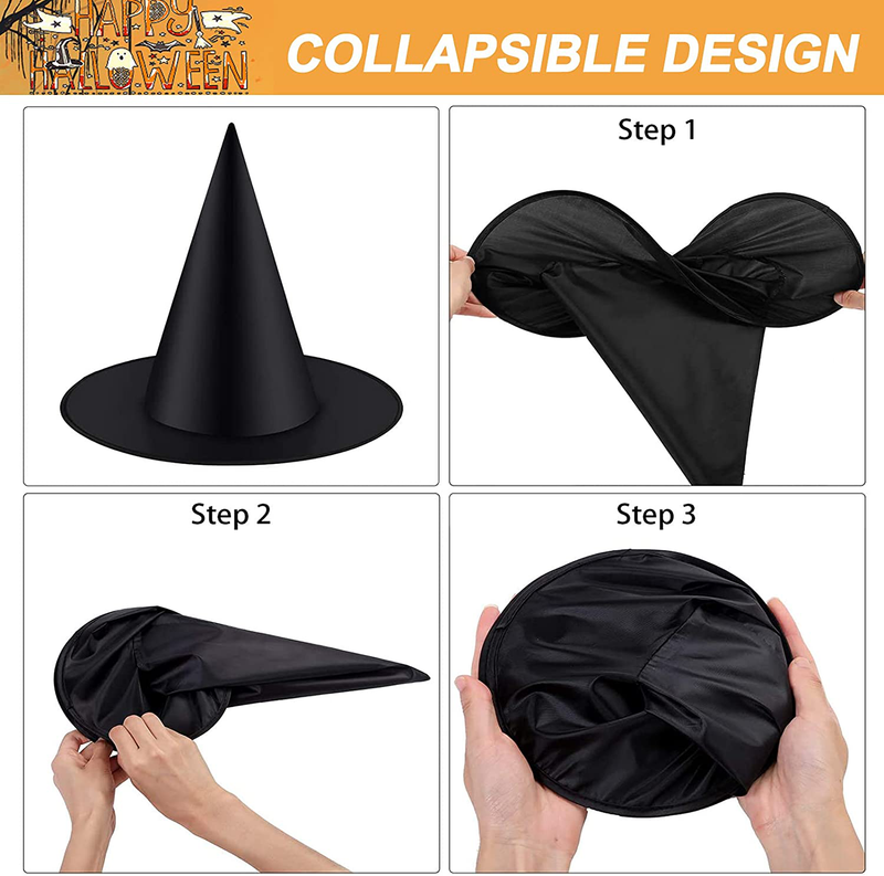 Halloween Costume Witch Hat, 12-24 Pack Cap Decorations Accessory with Hanging Rope for Halloween Yard Decoration Party Favor Apparel & Accessories > Costumes & Accessories > Costumes FunOwlet   